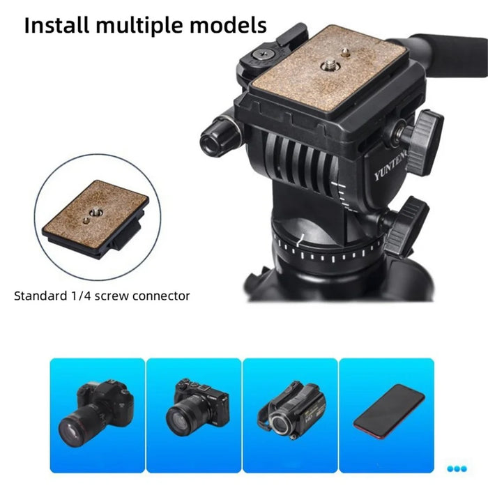 YUNTENG VCT-3000 Camera Tripod 300cm Height Aluminum Alloy Tripod Stand with Phone Clip for Travel / YouTube Video / Photography - 2