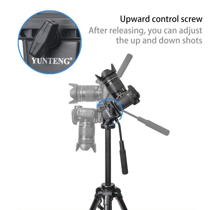 YUNTENG VCT-3000 Camera Tripod 300cm Height Aluminum Alloy Tripod Stand with Phone Clip for Travel / YouTube Video / Photography - 5