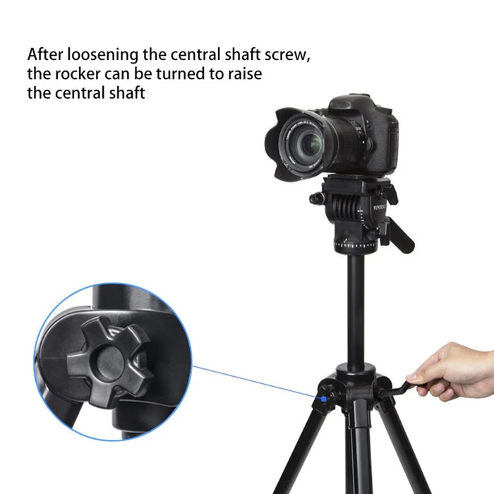 YUNTENG VCT-3000 Camera Tripod 300cm Height Aluminum Alloy Tripod Stand with Phone Clip for Travel / YouTube Video / Photography - 6