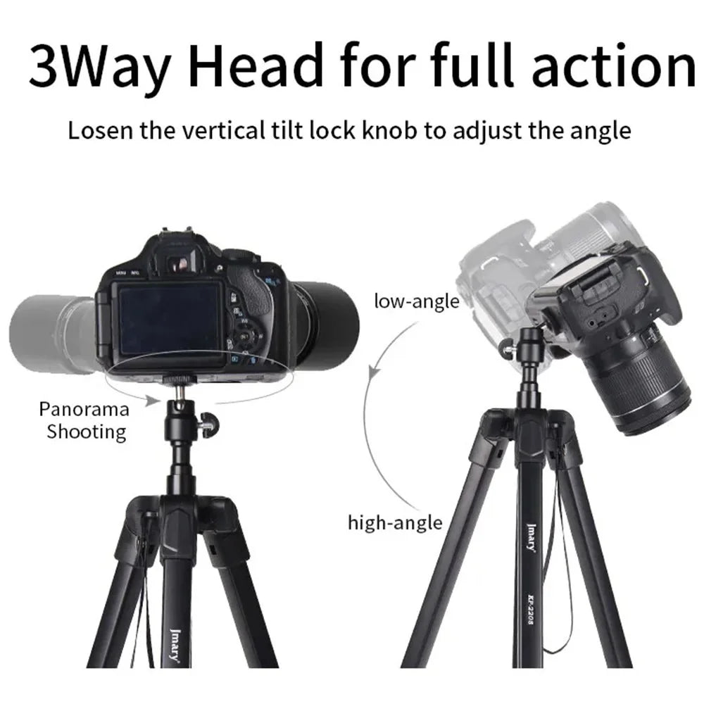 JMARY KP2208 1.7m Fill Light Camera Tripod Holder for Live Streaming, Photography Metal Cell Phone Floor Stand - 3