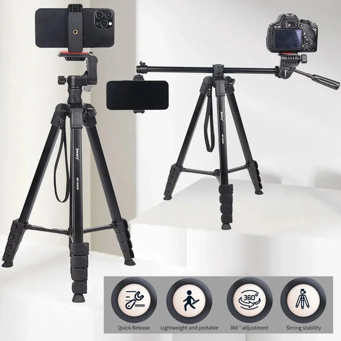 JMARY KP2209 Outdoor Tripod Stand with Horizontal Extension Rod Cell Phone Camera Folding Tripod - 2