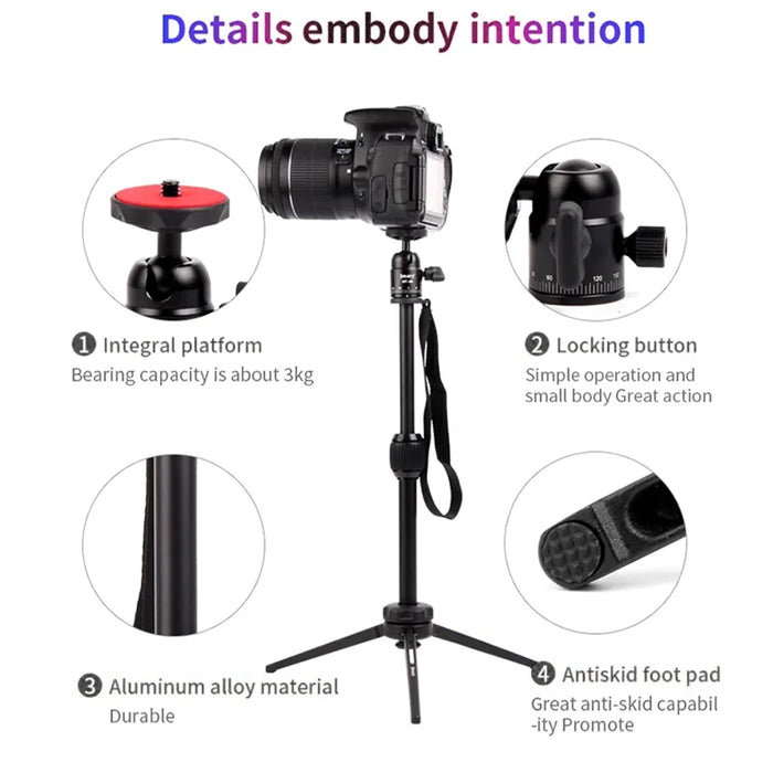 JMARY MT68 Portable Photography Selfie Mini Tripod Aluminum Alloy Telescopic SLR Camera Phone Stand - 2