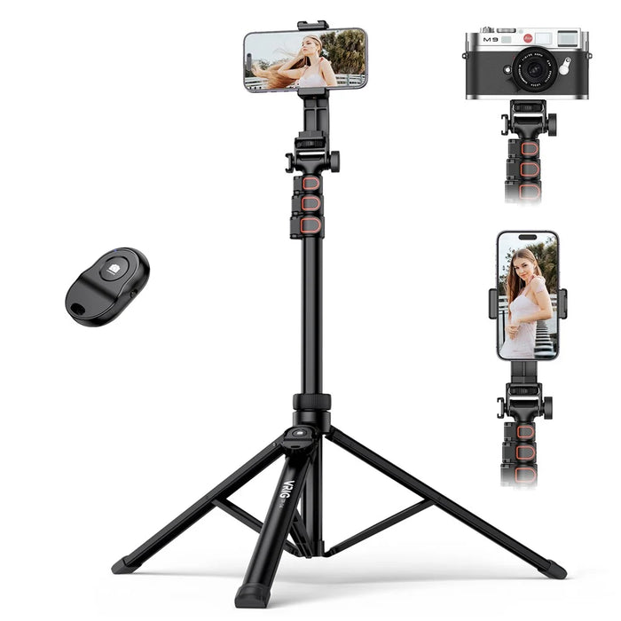 VRIG 1.6m 2-in-1 Live Broadcast Selfie Stick Telescopic Tripod Bracket with Bluetooth-compatible Remote - 1