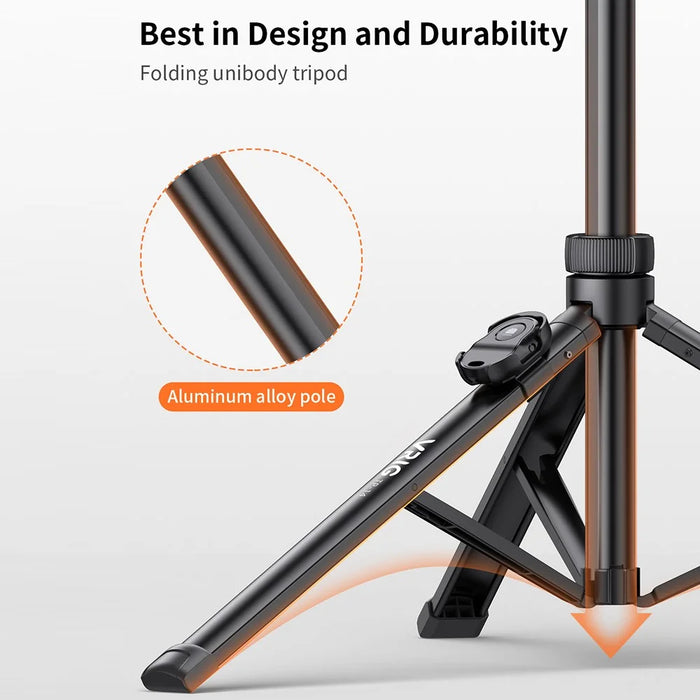 VRIG 1.6m 2-in-1 Live Broadcast Selfie Stick Telescopic Tripod Bracket with Bluetooth-compatible Remote - 6