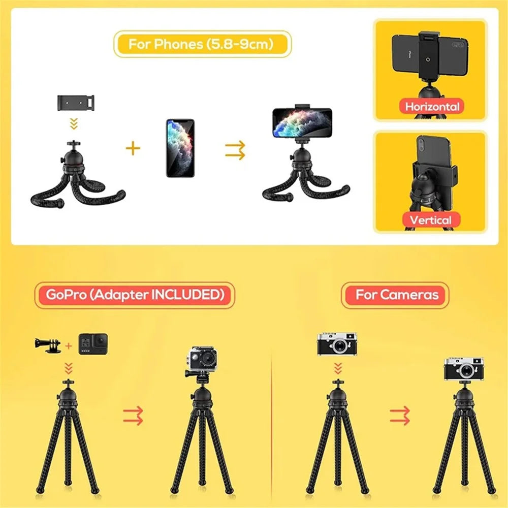 JMARY MT25 Ball Head Selfie Stick Flexible Octopus Tripod Bracket with Phone Holder - 5