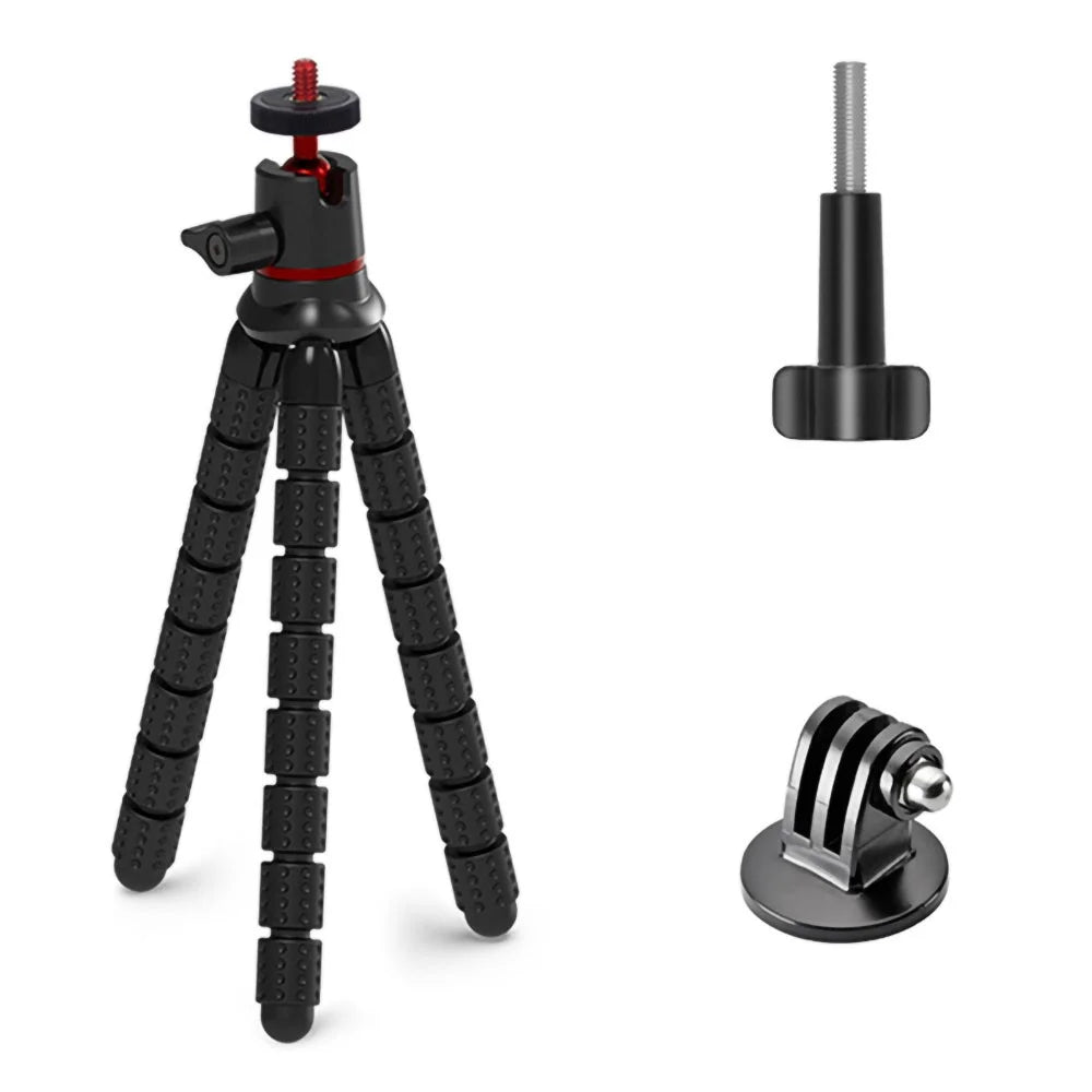 JUNNX JX-PJ-04-A Rotating Ball Head Octopus Tripod Flexible Leg Stand with Screw Adapter - 1
