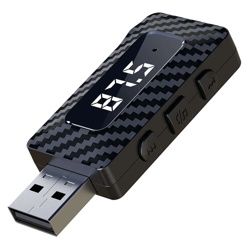 W3 Wireless USB Bluetooth-compatible 5.3 Music Receiver AUX Audio Adapter FM Transmitter - 1
