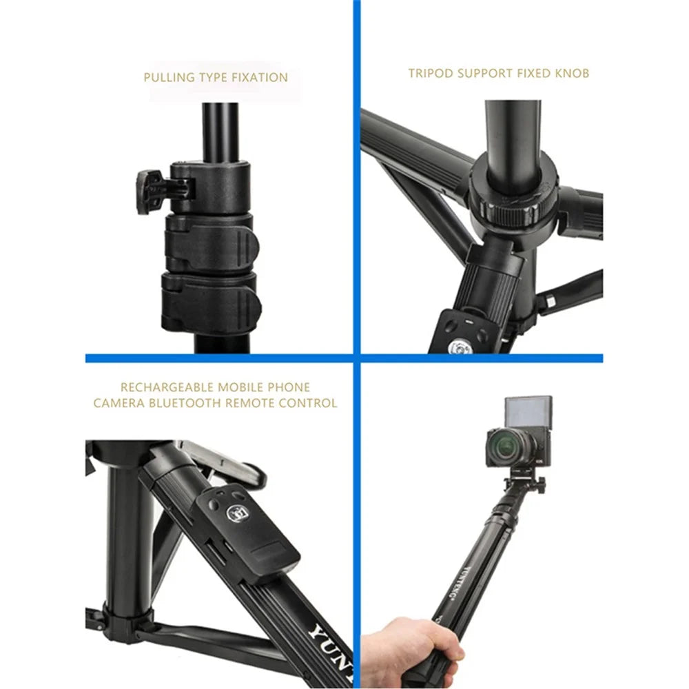 YUNTENG VCT-91666 Camera Phone Holder Extendable Tripod Stand Bluetooth-compatible Live Streaming Selfie Stick - 4