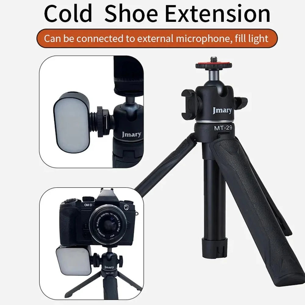 JMARY MT-29 Portable Selfie Stick Camera Phone Holder Mini Extendable Live Streaming Desktop Tripod - 2