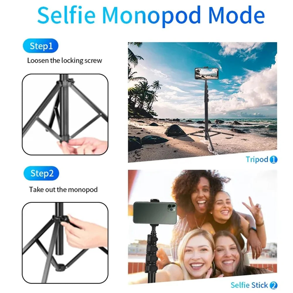 JMARY MT-40 2-in-1 5-section Height Adjustable Tripod Monopod with Phone Holder - 3