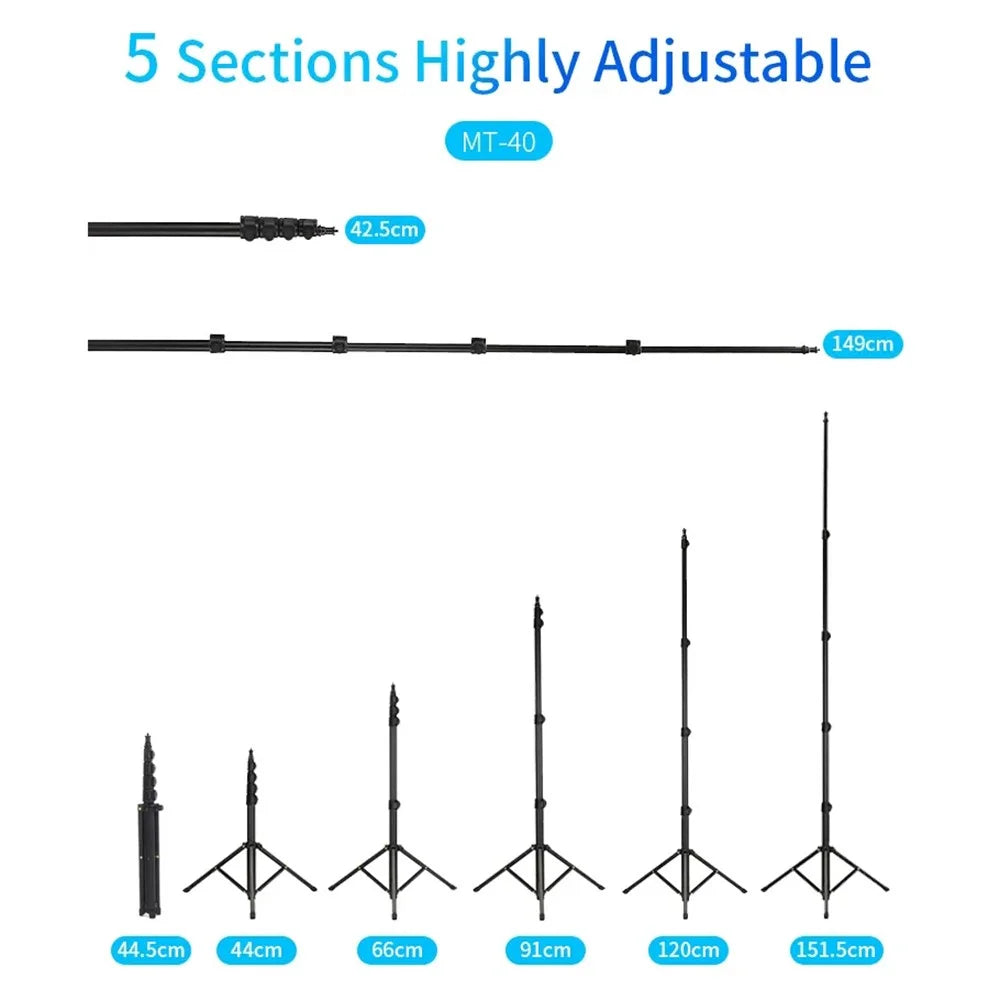 JMARY MT-40 2-in-1 5-section Height Adjustable Tripod Monopod with Phone Holder - 6