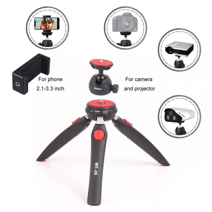 JMARY MT-35 Photography 2 Sections 360 Degree Rotatable Tripod with Phone Holder - 3