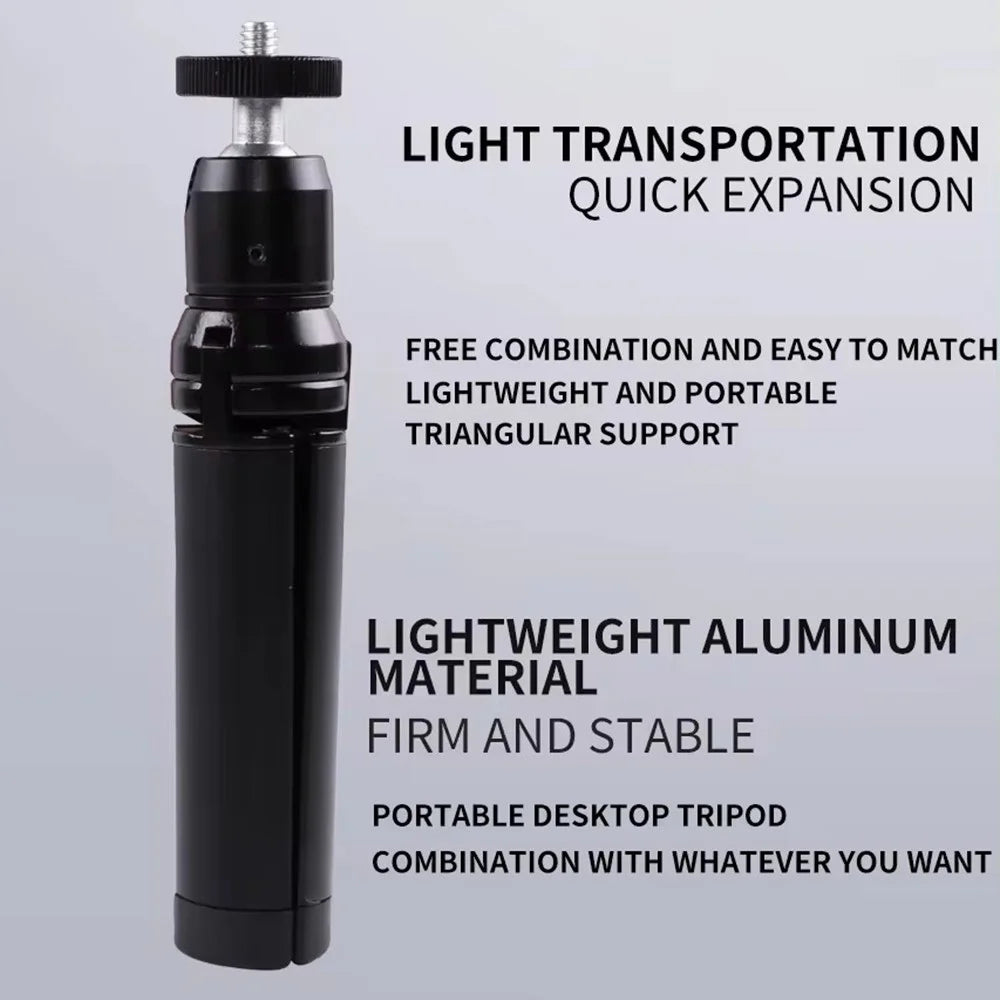 X028 Portable Webcam Tripod Stand Aluminum Alloy Extendable Desktops Tripod - 4