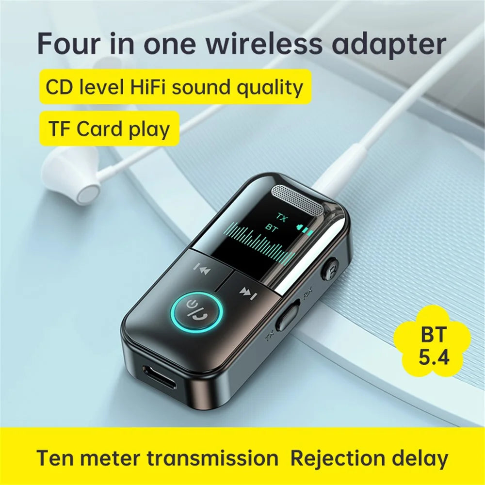GT69 Bluetooth-compatible 5.4 Transmitter Receiver 2-In-1 Audio Adapter AUX Connector - 4