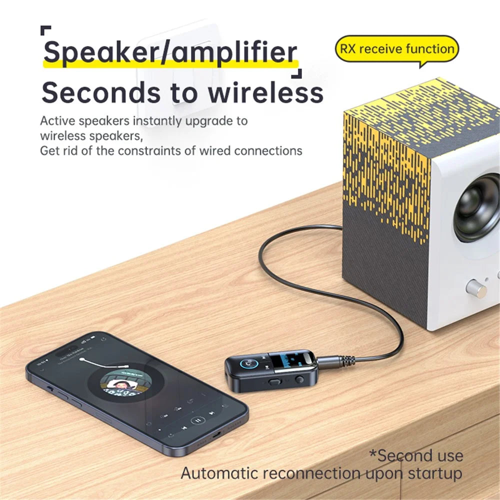 GT69 Bluetooth-compatible 5.4 Transmitter Receiver 2-In-1 Audio Adapter AUX Connector - 5