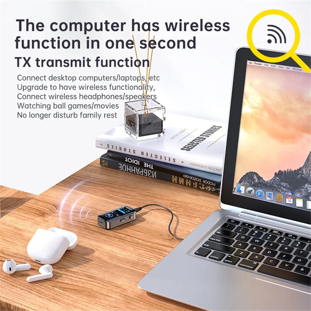 GT69 Bluetooth-compatible 5.4 Transmitter Receiver 2-In-1 Audio Adapter AUX Connector - 6