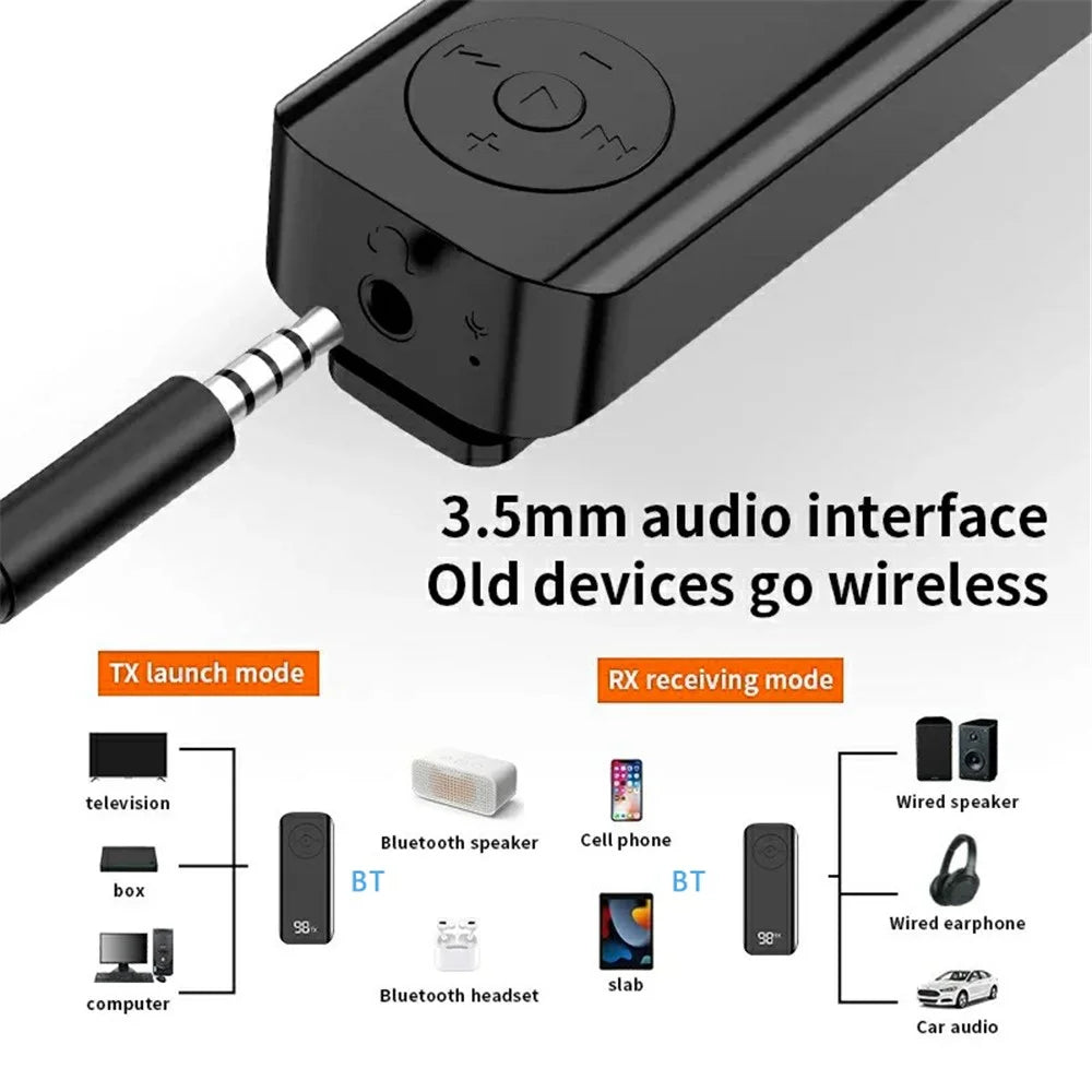 M06 Bluetooth-compatible 5.3 Audio Transmitter Lavalier Receiver for Car AUX Headphone Adapter - 5