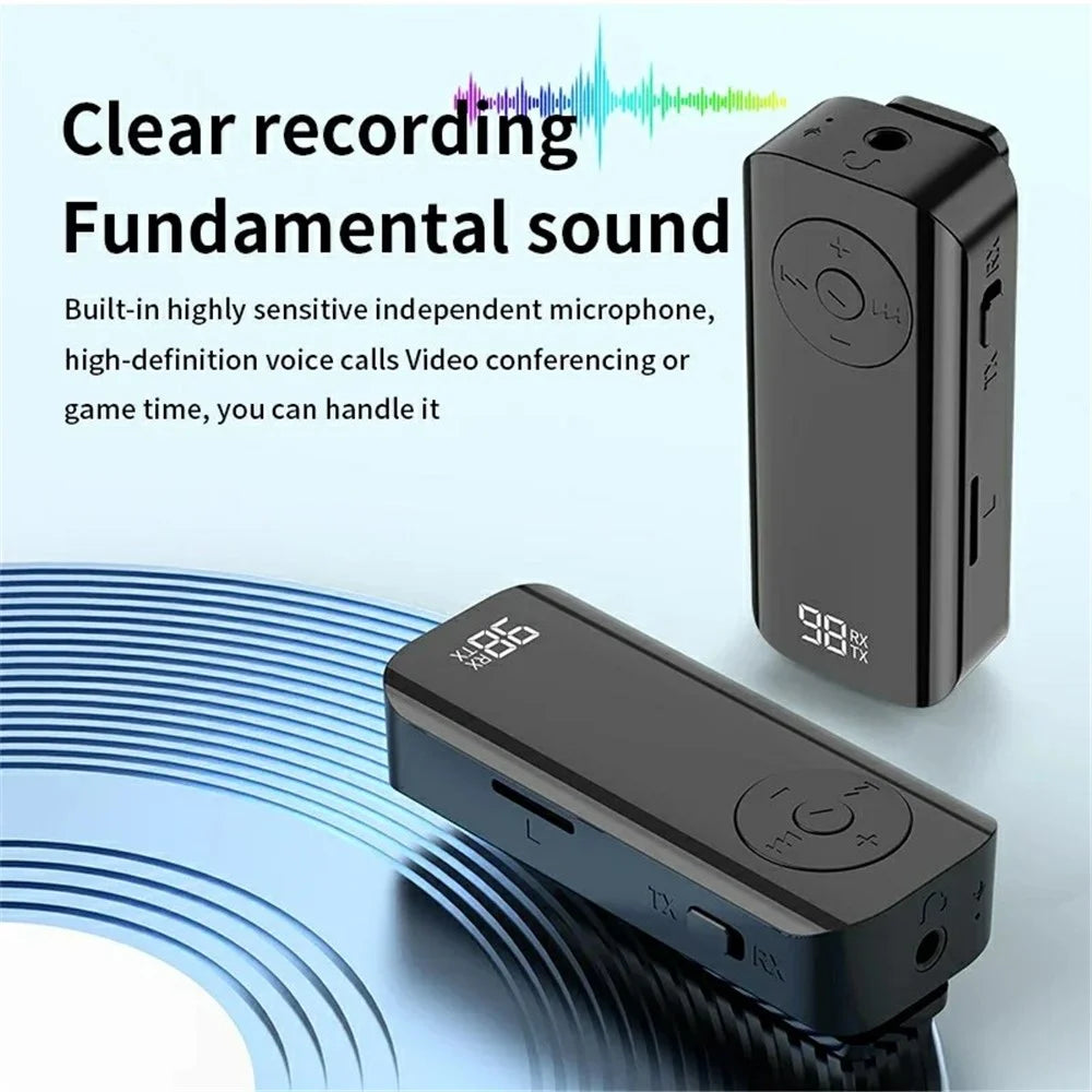 M06 Bluetooth-compatible 5.3 Audio Transmitter Lavalier Receiver for Car AUX Headphone Adapter - 3