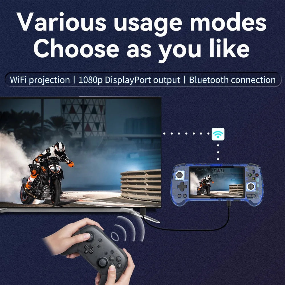 ANBERNIC RG556 8+128G Wireless Gamepad Retro Joystick Game Console with 128G TF Card (English Version) - Blue - 7