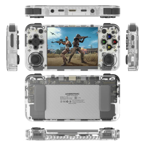 ANBERNIC RG35XXH Linux System 3.5-inch IPS Screen Open Source Game Console (English Version), 64G Memory - Transparent White - 1