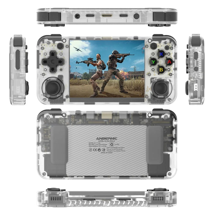 ANBERNIC RG35XXH Linux System 3.5-inch IPS Screen Open Source Game Console (English Version), 64G Memory - Transparent White - 1
