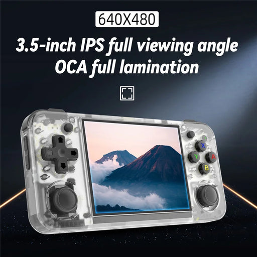 ANBERNIC RG35XXH Linux System 3.5-inch IPS Screen Open Source Game Console (English Version), 64G Memory - Transparent White - 2