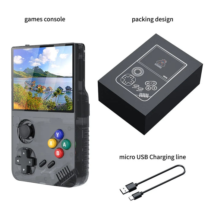 AMPOWN M19 3.5-inch IPS Screen Retro Handheld Game Console 3D Rocker Arcade Gamepad, without Memory Card - Black - 7
