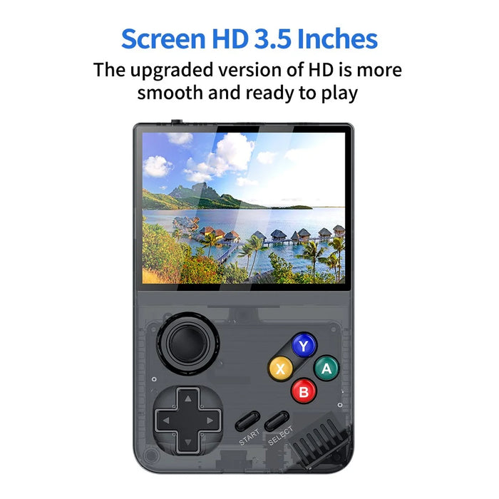 AMPOWN M19 3.5-inch IPS Screen Retro Handheld Game Console 3D Rocker Arcade Gamepad (English Version), with 64G TF Card - Black - 4