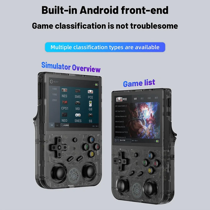 ANBERNIC RG353V 32GB Retro Gamepad Android 11 Linux Handheld Game Console with 3.5 Inch IPS Screen (without TF Card / Games) - Transparent Black - 6