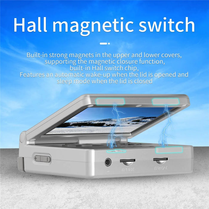 ANBERNIC RG35XXSP 3.5-inch Screen Flip Handheld Gaming Machine 64G Wireless Game Console with 128G TF Card (English Version) - Silver - 3