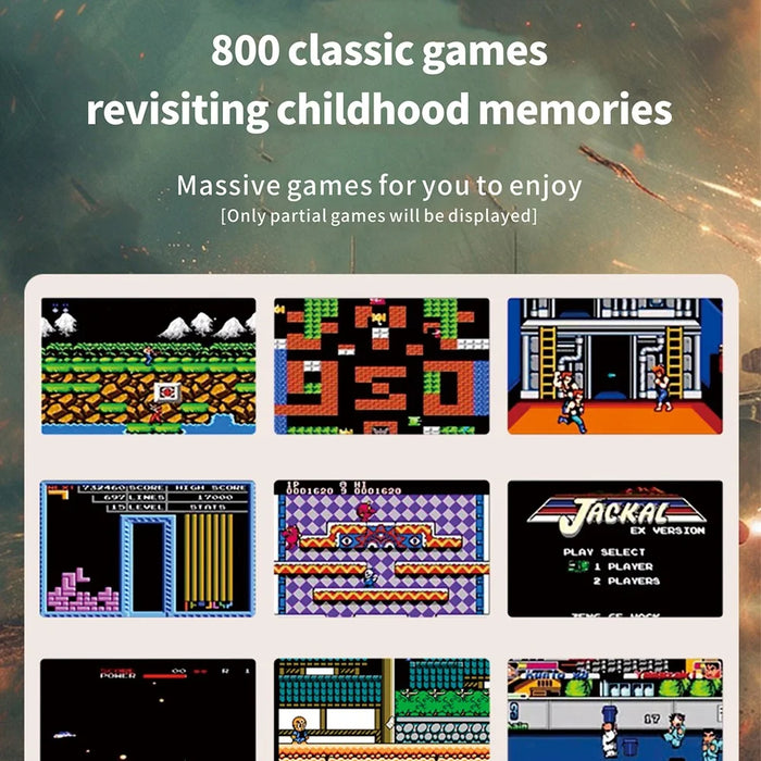 Q8 Kid's Retro Handheld Game Console Built-In 800 Games - Transparent Grey - 3
