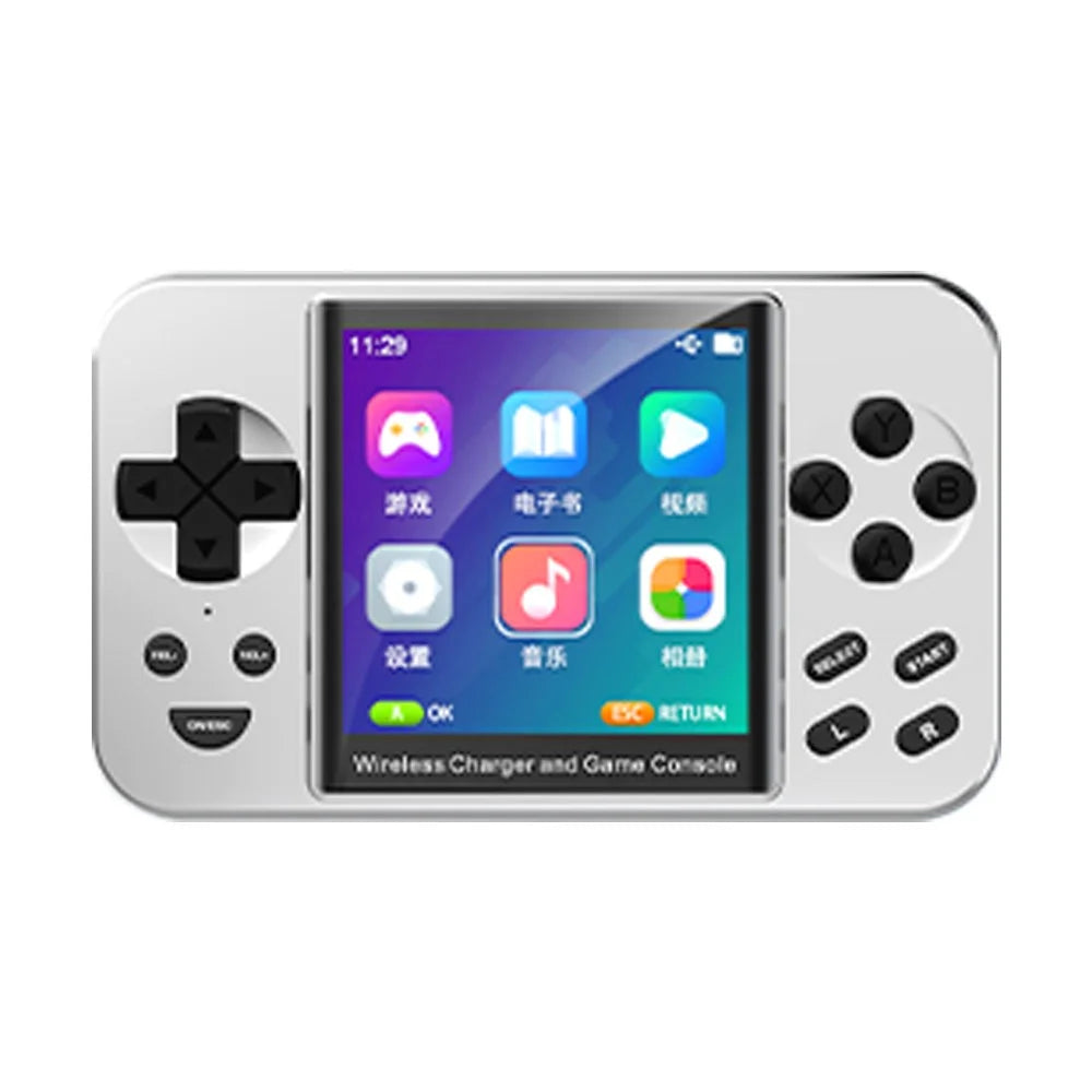 L9 Portable Handheld Video Game Console Phone Magnetic Wireless Charger Power Bank - Silver - 1