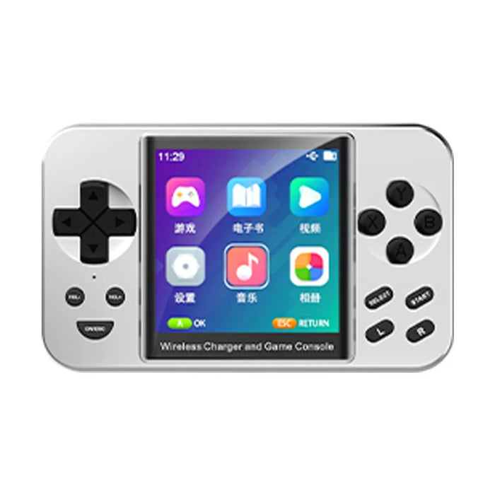 L9 Portable Handheld Video Game Console Phone Magnetic Wireless Charger Power Bank - Silver - 1