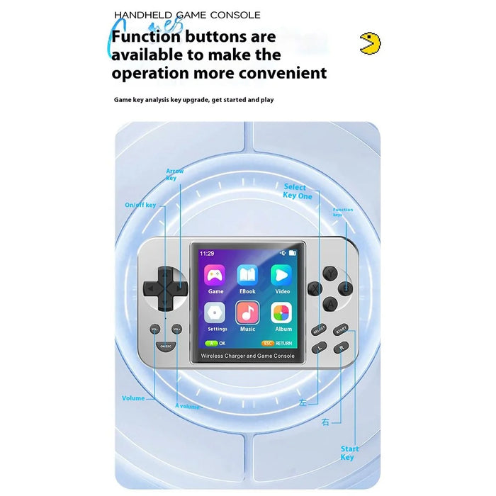L9 Portable Handheld Video Game Console Phone Magnetic Wireless Charger Power Bank - Silver - 3