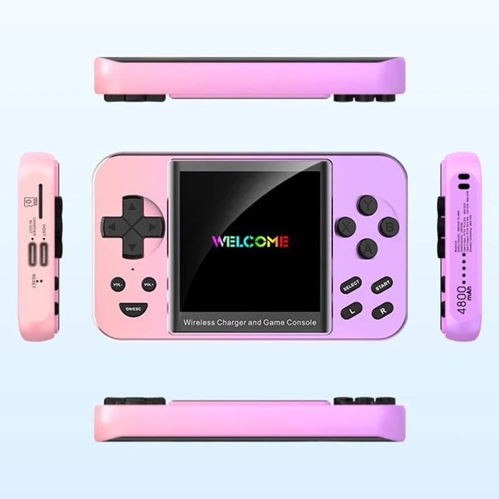 L9 Portable Handheld Video Game Console Phone Magnetic Wireless Charger Power Bank - Silver - 7