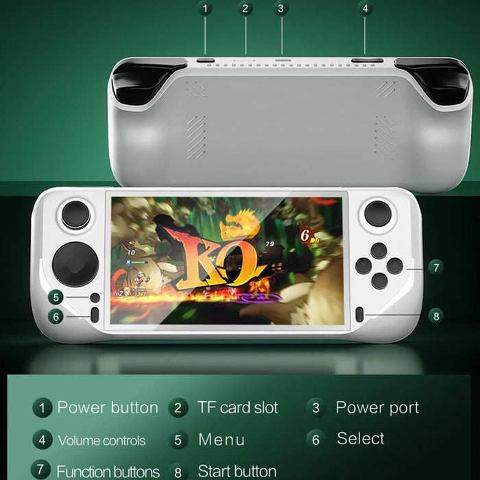 E6 5-inch Screen Portable Handheld Video Game Console Android System E-Sports Game Machine (Without Card and Games) - White - 6