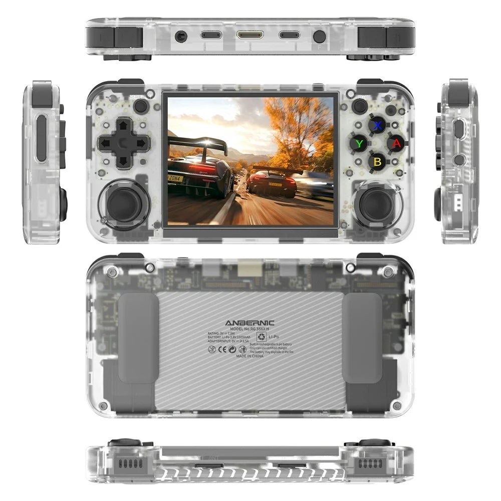 AMPOWN RG35XXH 32G Handheld Game Console Retro Arcade Open Source WiFi Bluetooth-compatible Game Machine - Transparent White - 1
