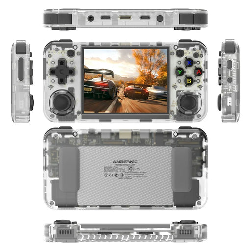 ANBERNIC RG35XXH Open Source Handheld Game Console Wireless Controller with 32G + 128G TF Card - Transparent White - 1