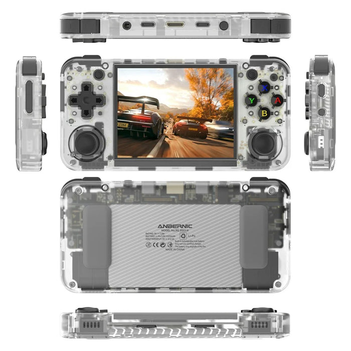 ANBERNIC RG35XXH Open Source Handheld Game Console Wireless Controller with 32G + 128G TF Card - Transparent White - 1
