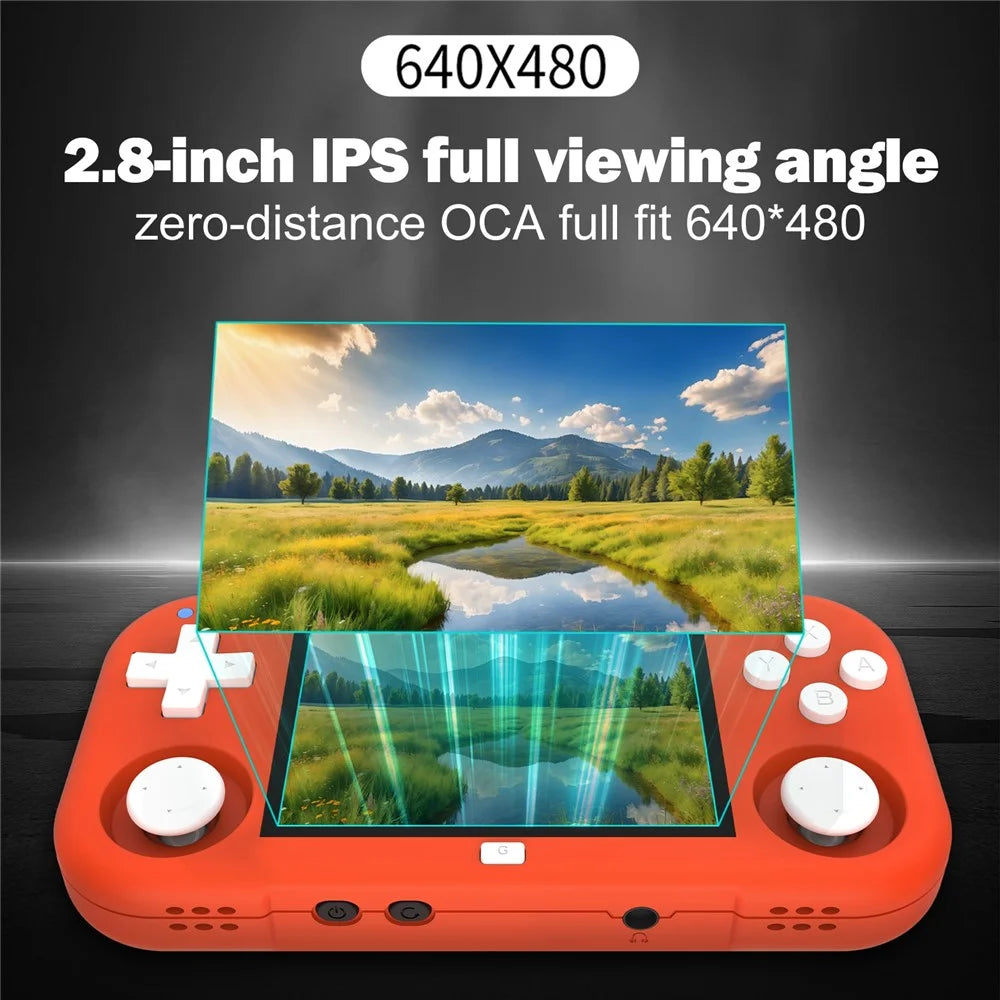 AMPOWN Magicx XU Mini M 64GB Portable Handheld Game Console Open Source High Definition Gaming Machine - Orange - 2
