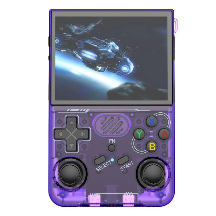 R36xx Handheld Game Console 3.5 Inch Screen Retro Arcade Gaming Controller, Standard Version / No TF Card - Transparent Purple - 2