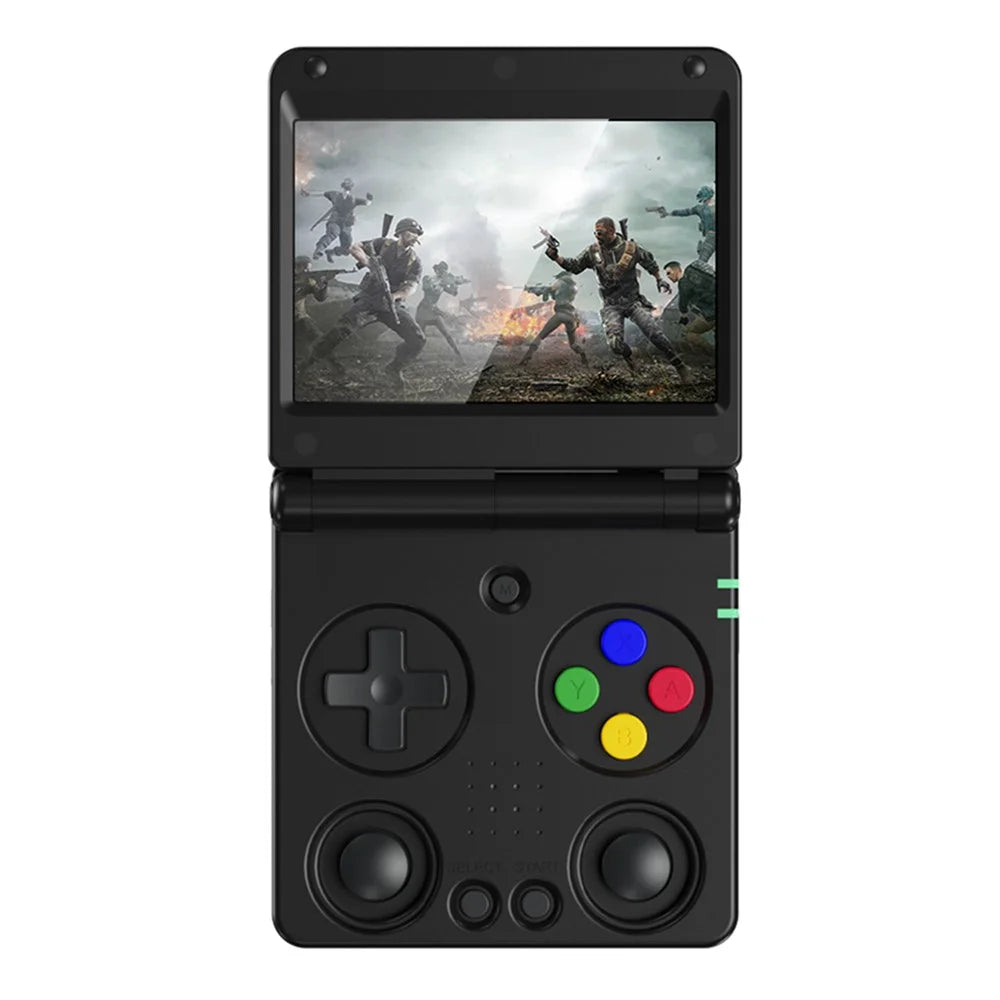 AMPOWN RG34XXSP 3.4 Inch IPS Screen Retro Handheld Game Console 64GB Foldable Wireless Gamepad, without TF Card - Black - 1