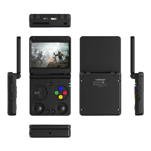 AMPOWN RG34XXSP 3.4 Inch IPS Screen Retro Handheld Game Console 64GB Foldable Wireless Gamepad, without TF Card - Black - 2
