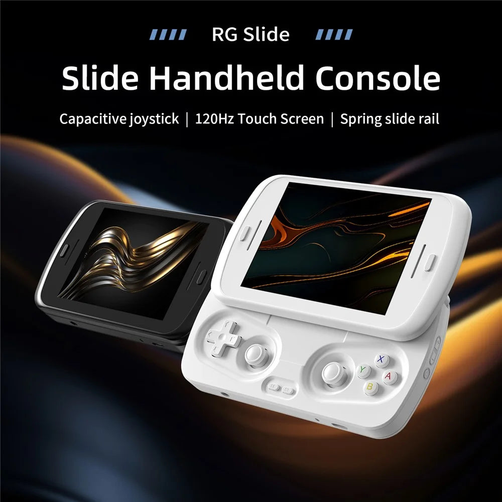 ANBERNIC RG Slide 4.7 Inch Touch Screen Handheld Gaming Console Android 13 AI Powered Retro Gamepad, with 128GB TF Card - White - 3
