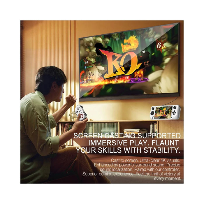 E6 Handheld Game Console 5 Inch Screen Android Dual Player Competitive Gaming Machine with 32GB Card - White - 7