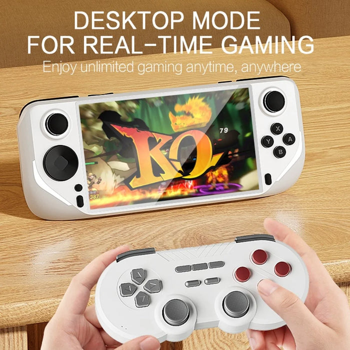 E6 Handheld Game Console 5 Inch Screen Android Dual Player Competitive Gaming Machine with 128GB Card - White - 3