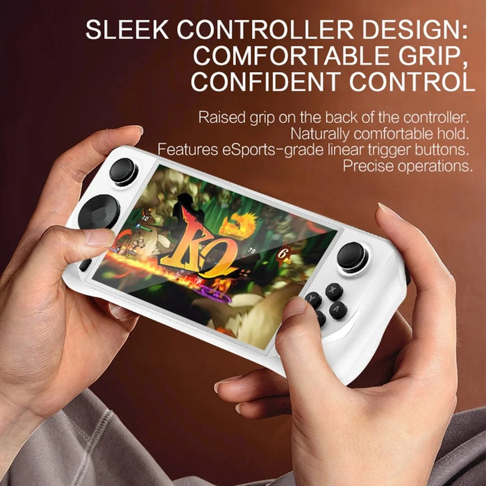 E6 Handheld Game Console 5 Inch Screen Android Dual Player Competitive Gaming Machine with 128GB Card - White - 4