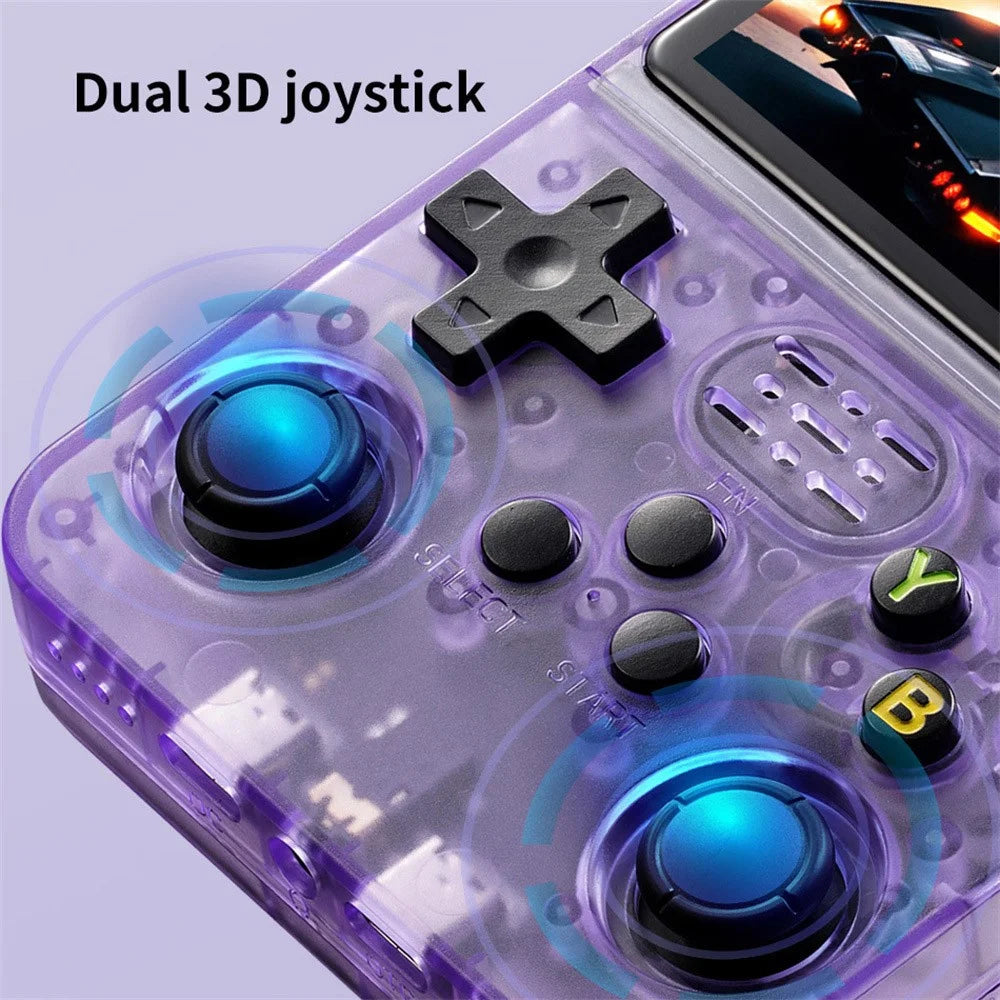 R36s Open Source Handheld Game Console 3.5 Inch HD Screen Portable Retro Gamepad with PSP Emulator, 64GB Card - White - 2