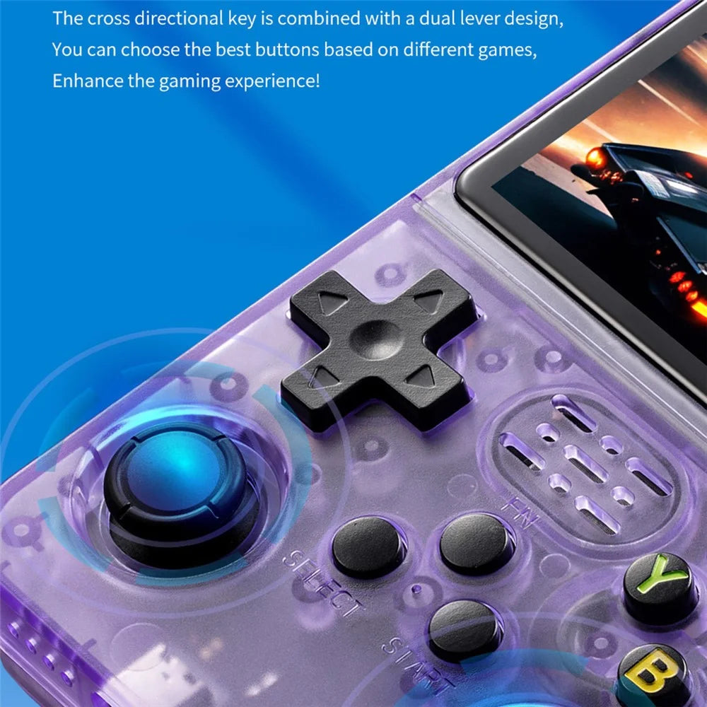 R36s Open Source Handheld Game Console 3.5 Inch HD Screen Portable Retro Gamepad with PSP Emulator, 64GB Card - White - 7