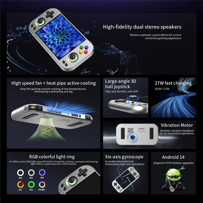 ANBERNIC RG477M 12G+256G Android 14 4.7 Inch LTPS Incell Screen Retro Handheld Game Console with 256G TF Card - Silver - 3